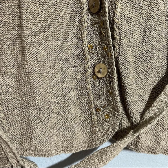 Chico’s Cardigan linen blend embroidered medium - Picture 10 of 11